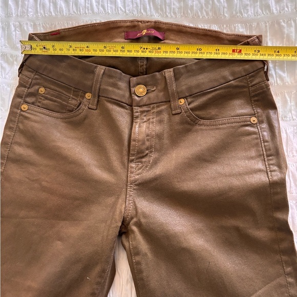 7 For All Mankind Chocolate Brown Jeggings. - Picture 5 of 7